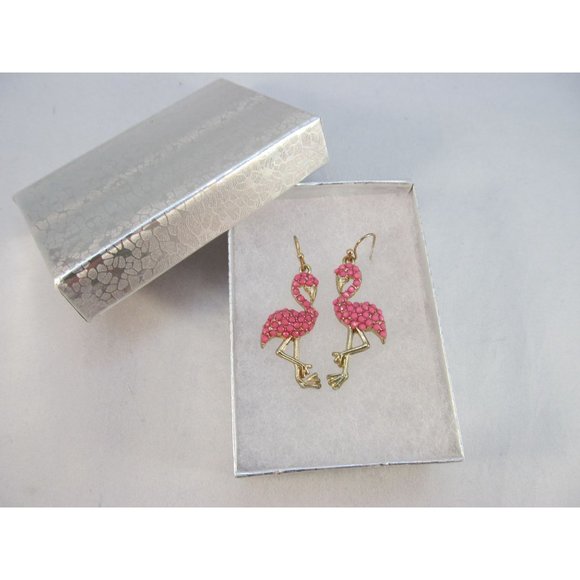 Pink Flamingo Beaded Pierced Earrings - Picture 5 of 11